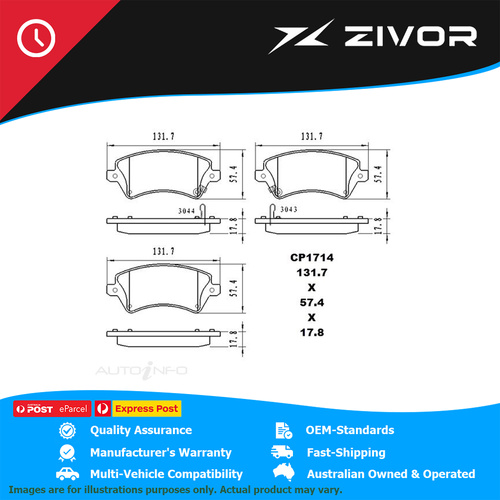 PREMIER Ceramic DB1714 Brake Pads For TOYOTA COROLLA ASCENT SECA ZZE122R #CP1714