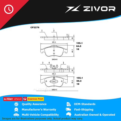 PREMIER Ceramic DB2276 Brake Pads For RENAULT MEGANE GT LINE E95 #CP2276