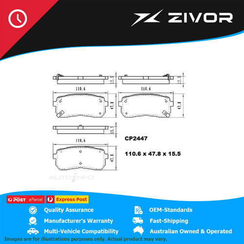 PREMIER Ceramic DB2447 Brake Pads For KIA SORENTO SI, SLI XM 3.5L G6DC #CP2447