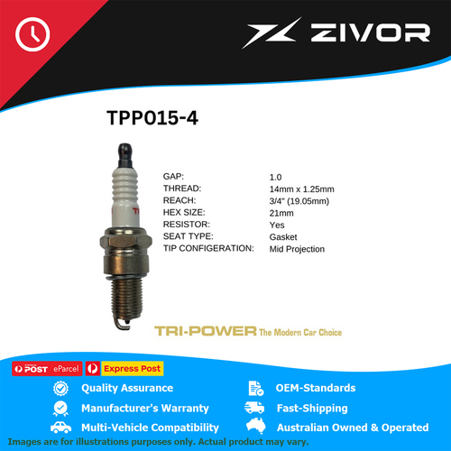 New TRI-POWER OE Technology Premium Platinum Spark Plug 4 Pack #TPP015-4