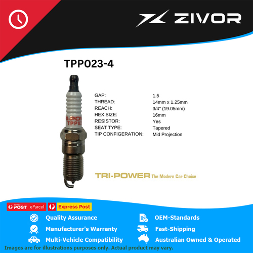 New TRI-POWER OE Technology Premium Platinum Spark Plug 4 Pack #TPP023-4