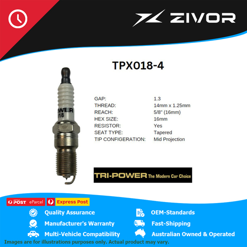 New TRI-POWER OE Technology Iridium Spark Plug 4 Pack #TPX018-4