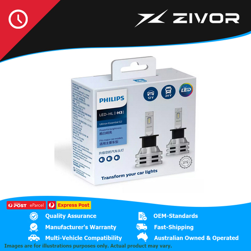 New PHILIPS Ultinon Essential LED H3 Headlight Bulb #11336UE2X2