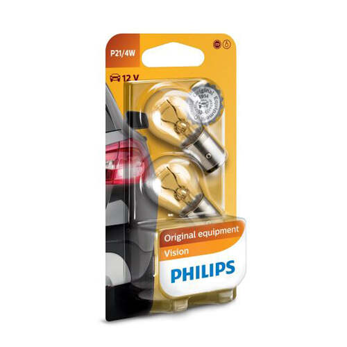 New PHILIPS Globe P21/4W 12V Twin Blister Pack (12594B2)