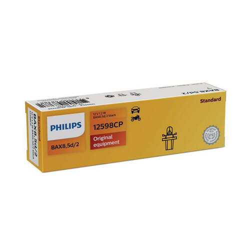 New PHILIPS Globe Bax85D 2 Blk 1.2W 12V 10Pack (12598Cp) #12598CP