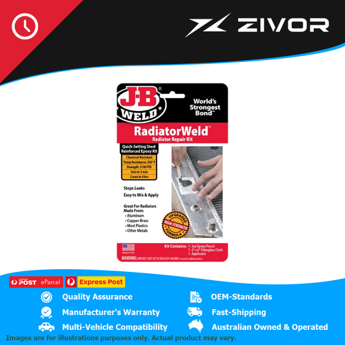 New J-B WELD RadiatorWeld Steel Reinforced Epoxy Repair Kit 28G #2120