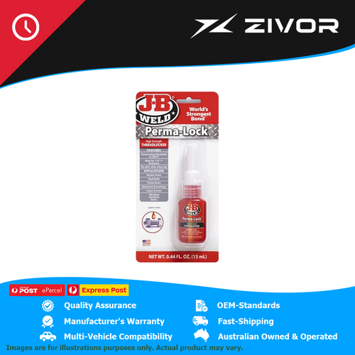 New J-B WELD Perma-Lock High Strength Red Threadlocker 13Ml #27113