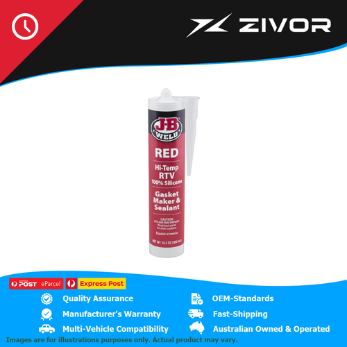 New J-B WELD Hi Temp Red RTV Silicone Cartridge 300Ml #31914
