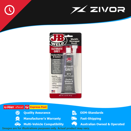 New J-B WELD Ultimate Grey Silicone Gasket Maker & Sealant 85G (Oxime) #32327