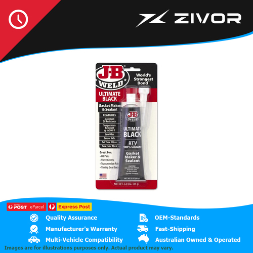 New J-B WELD Ultimate Black Silicone Gasket Maker & Sealant 85G (Oxime) #32329