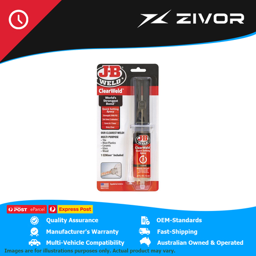 New J-B WELD Clear Weld Quick Setting Epoxy 14Ml #50114
