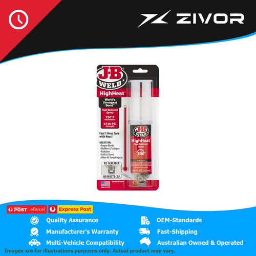 New J-B WELD High Heat Resistant Epoxy Syringe 25Ml #50197