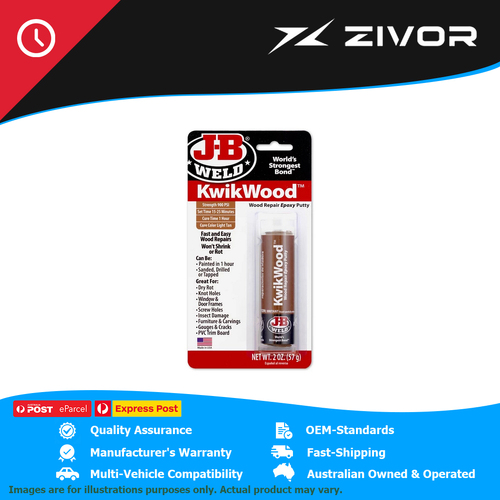 New J-B WELD Kwik Wood Repair Epoxy Putty Stick Filler 28G #8257