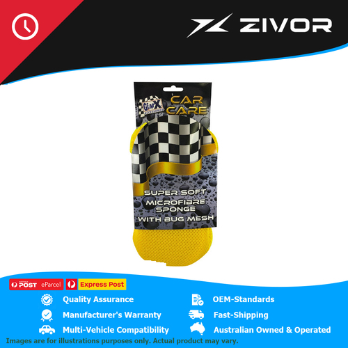 New GEAR-X Super Soft Microfibre Sponge With Bug Mesh Yellow #GXBUGSPONGE