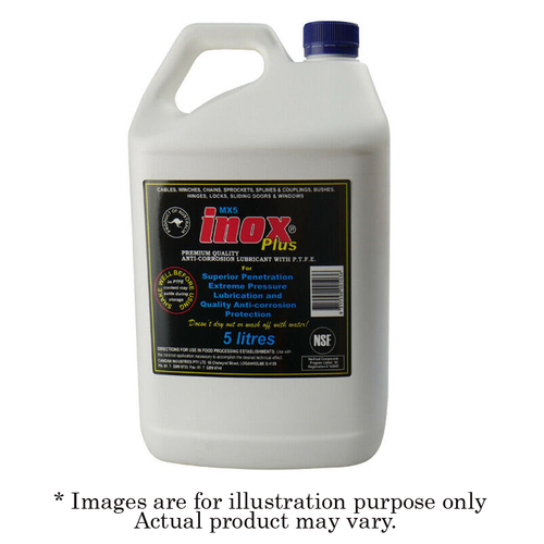 New INOX MX5 Plus Anti Corrosion Protection Lubricant 5 Lt & Spray Bottle MX5-5