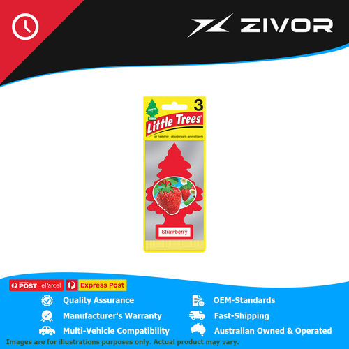 New LITTLE TREES Air Freshener Trees - Strawberry Scent - 3 Pack U3S-32012