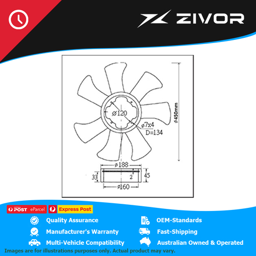 HPP LUNDS Fan Blade For TD42 8/87-97 / GQ / RD28T 10/94 450mm #YN21060-06J01