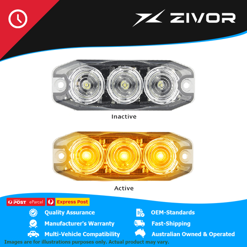 LED AUTOLAMPS Amber Emergency Lamp, 11 Flash Patterns #120033AM