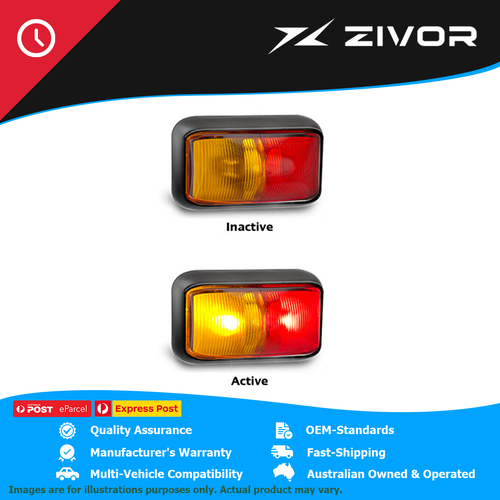 LED AUTOLAMPS Box of 10 Red Amber Side Marker #58ARMB