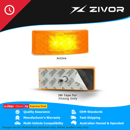 LED AUTOLAMPS Amber Side Marker with built in Reflector #EU38AMHDB
