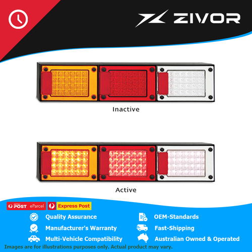 LED AUTOLAMPS Reflex Reflector Jumbo Stop/Tail/Indicator/Reverse lamp #J3BARWM