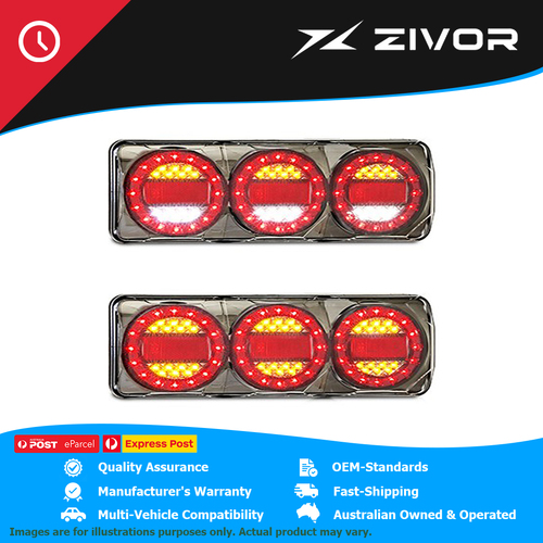 LED AUTOLAMPS Maxilamp 3 lamp combination Black Chrome Design #MAXILAMPC3XRWB