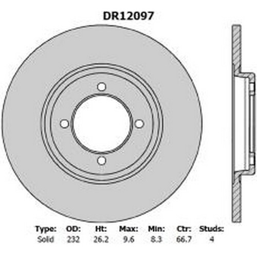New PROTEX Brake Disc Ultra Rotor - Front For Triumph Spitfire 1962-1974 DR12097
