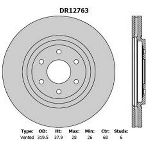 PROTEX Brake Disc Ultra Rotor - Front For Nissan Pathfinder 2011-2013 DR12763