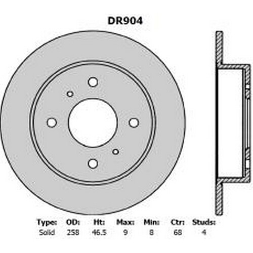 New PROTEX Brake Disc Ultra Rotor - Rear For Nissan Silvia 1988-1990 DR904