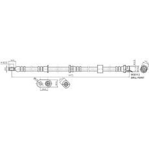 New PROTEX Hydraulic Hose - Front For Mitsubishi Triton 2008-2015 H3587