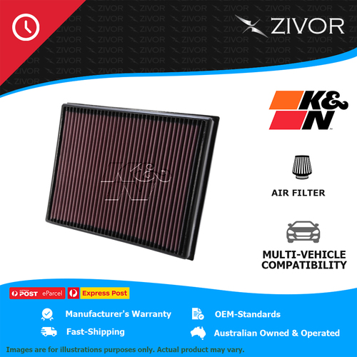 K&N Air Filter Panel For VOLKSWAGEN AMAROK 2H#, S#B TDI580 3.0L DDXE #33-2983