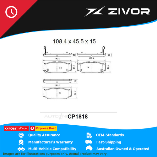 PREMIER Ceramic DB1818 Brake Pads For SUZUKI SWIFT SPORT FZ 1.6L M16A #CP1818