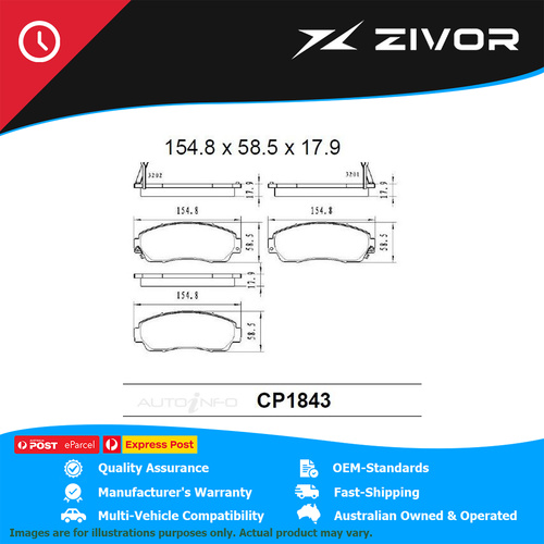 PREMIER Ceramic DB1843 Brake Pads For HONDA CRV SN RM 2.0L R20A5 #CP1843