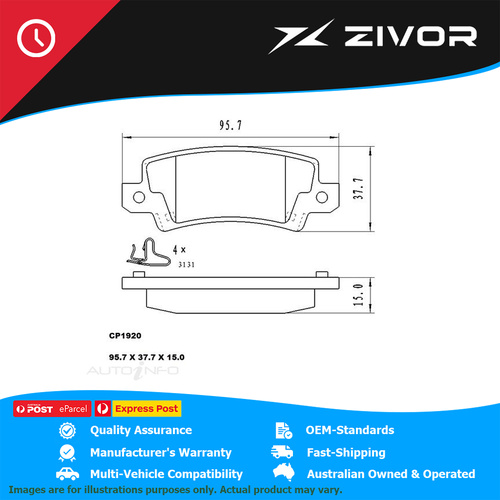 PREMIER Ceramic DB1920 Brake Pads For TOYOTA COROLLA ASCENT SECA ZZE122R #CP1920