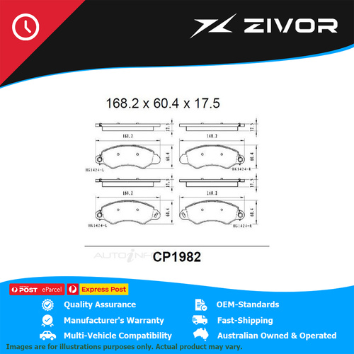 PREMIER Ceramic DB1982 Brake Pads For LDV V80 LWB K1 2.5L SC25R136Q4 #CP1982