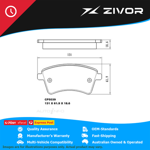 PREMIER Ceramic Brake Pads For RENAULT KANGOO ZE MAXI X61 ELEC 2014-2022 #CP5039