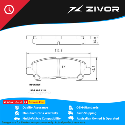 PREMIER Ceramic DB2005 Brake Pads For TOYOTA KLUGER GSU40R 3.5L 2GRFE #HDCP2005