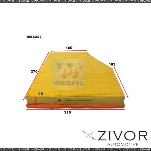 Wesfil Air Filter For BMW 545i 4.4L V8 2003-10/05 - WA5227 *By Zivor*