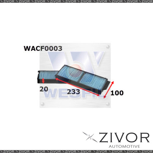 WESFIL CABIN Filter For Mazda 3 2.0L TD 08/07-09/09 -WACF0003* By Zivor*