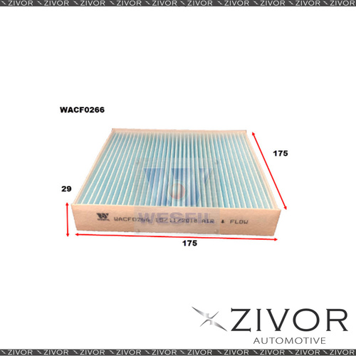 WESFIL CABIN Filter For Kia Picanto 1.2L 05/17-on -WACF0266* By Zivor*