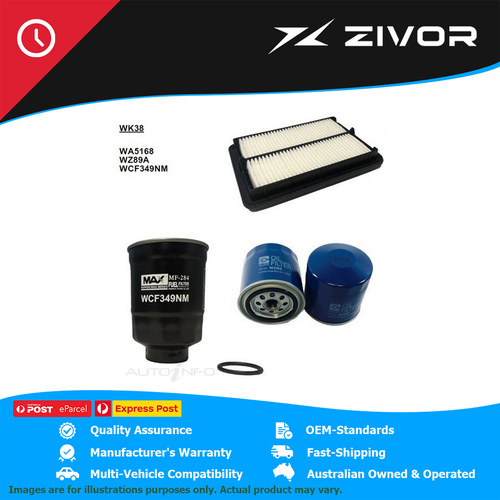 WESFIL Filter Service Kit For NISSAN NAVARA RX, ST-X KING CAB D40 2.5L #WK38