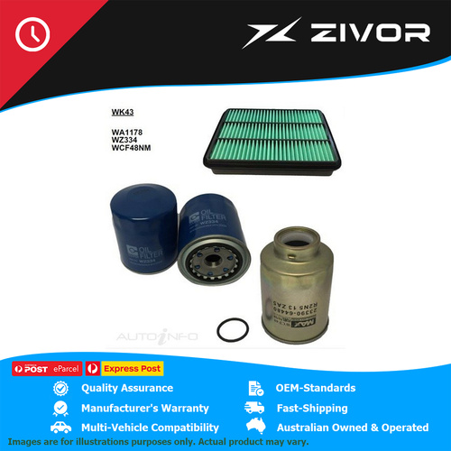 WESFIL Filter Service Kit For TOYOTA LANDCRUISER PRADO KZJ120R 3.0L 1KZTE #WK43