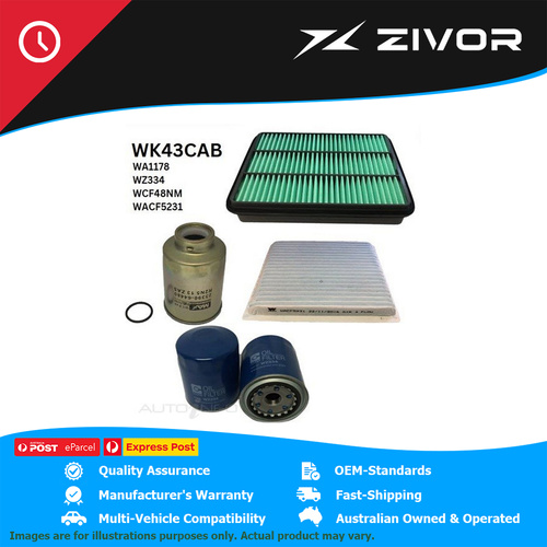 WESFIL Filter Service Kit For TOYOTA LANDCRUISER PRADO KZJ120R 3.0L #WK43CAB