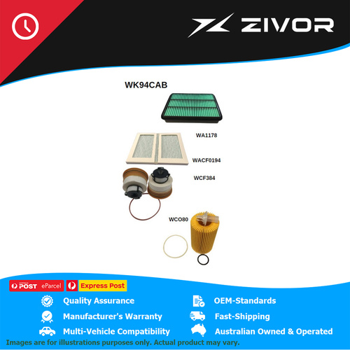 WESFIL Filter Service Kit For TOYOTA LANDCRUISER GXL, WORKMATE VDJL79R #WK94CAB