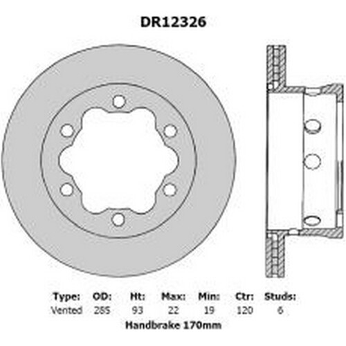 New PROTEX Brake Disc Ultra Rotor - Rear For Volkswagen LT46 1999-2007 DR12326
