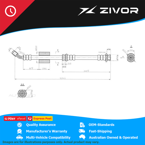 PROTEX Hydraulic Hose - Front For SUZUKI VITARA JLX SV420 J204 1997-2000 #H1797