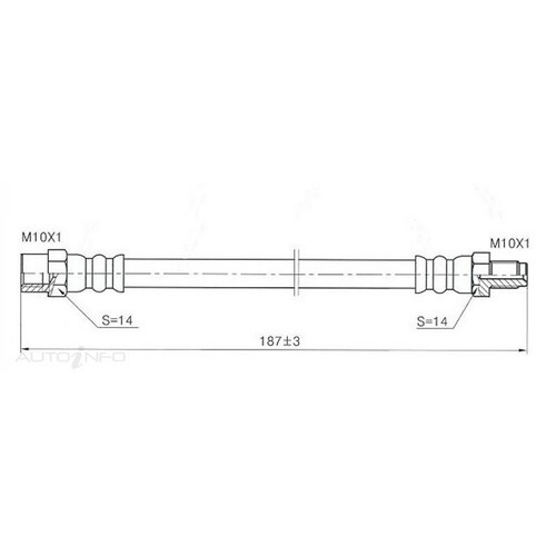 New PROTEX Brake Hydraulic Hose - Rear For Audi 90 1989-1992 H3133