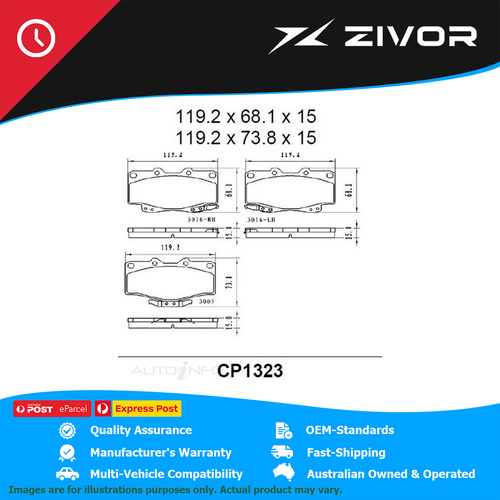 PREMIER Ceramic DB1323 Brake Pads For TOYOTA PRADO LANDCRUISER KZJ95R #CP1323
