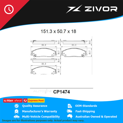 PREMIER Ceramic DB1474 Brake Pads For TOYOTA CAMRY ACV36R 2.4L 2AZFE #CP1474