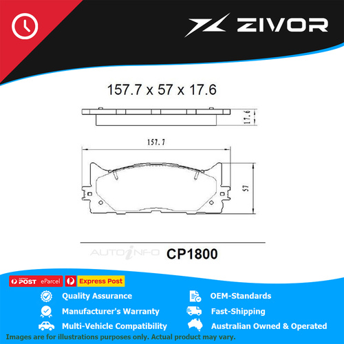 PREMIER Ceramic DB1800 Brake Pads For TOYOTA AURION GSV50R 3.5L 2GRFE #CP1800